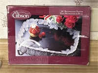 vintage Gibson 14 inch reticular rose platter