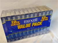 12 pc Maxell Blank VHS Tapes Sealed PKG