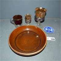 Early Pie Plate, Reading Souvenir Glass & Others
