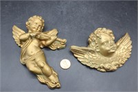 Mid-Century Chalkware Cherub Wall Décor