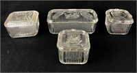 Vintage Glass Refrigerator Dishes with Lids