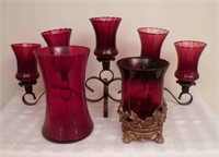 Ruby Red Candle Holders