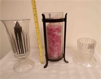Glass/Iron Candle Holders