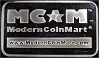 (1) 5 OZ .999 SILVER MODERN COIN MART BAR