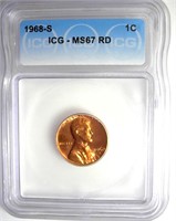 1968-S Cent ICG MS67 RD LIST $165