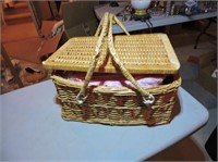 Wicker Picnic Basket & Contents