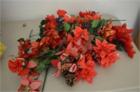 Large Lot of Red Artificial Flowers