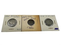 Three Early 1900’s Coins / Indian Head / Buffalo