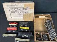 Marx tin train with box and transformer
