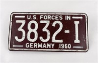1960 US Forces in Germany License Plate