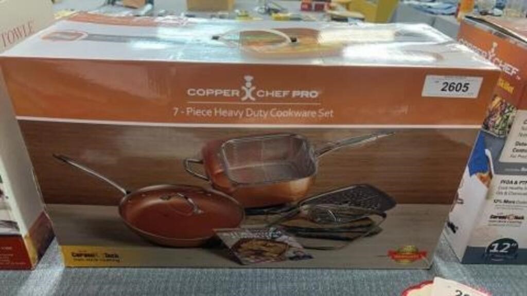 Copper chef pro seven piece cookware set