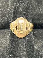 1946 Class Ring marked HJ 10K with initials MWF