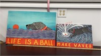 Life is a Ball & Make Waves Prints on Canvas by