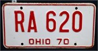 1970 Ohio license plate