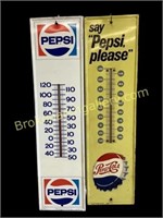 Two Vintage Pepsi Advertising Thermometers