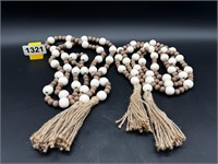 (2) 6 foot wooden garland strands