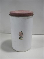 16" Vtg Tin Canister See Info