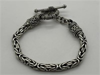 Fine Sterling Round Byzantine THICK Bracelet