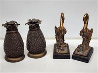 Pineapple and Bird Bookends