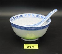 Porcelain Soup Bowl & Spoon