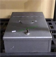 Fire proof valuables box with key measuring