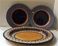 Three-piece pasta set including the large oval