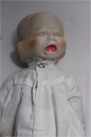 Vtg. Porc. Bisque 3-Faced Doll + Petticoat Doll