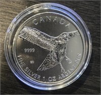 One Ounce Silver Round: Canadian Hawk
