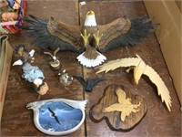 Resin eagle (31” wide) and other eagle decor