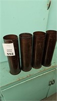 Four Vintage 105 MM, M14 B1 Artillery Shells