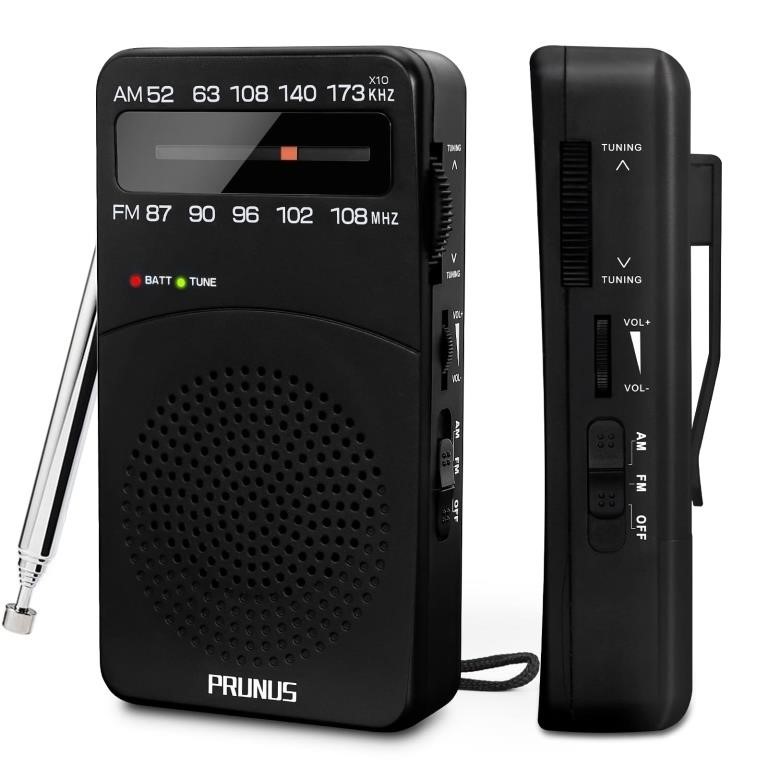 PRUNUS J-166 Portable Radio AM FM, Battery Operate