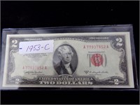 1953 c Red seal $2 bill