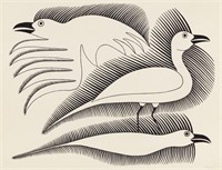 KENOJUAK ASHEVAK, INUIT, Bird with Bird Spirits, c