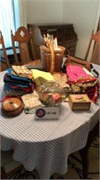 Kitchen towels, wash cloths, pot holders, aprons