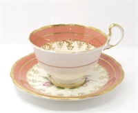 VINTAGE AYNSLEY ORANGE & GOLD CUP & SAUCER