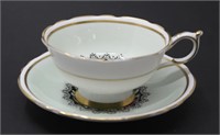 PARAGON DOUBLE ROYAL WARRANT GREEN CUP & SAUCER