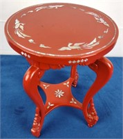 Red Lacquer Chinoiserie w/Inlaid MOP Display Stand