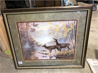 Deer picture framed