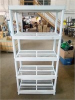 Five Tiered Resin/ Plastic Shelving Measures 36"