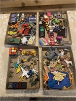 (4) FLATS OF VINTAGE TOYS