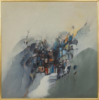 Fernando Coelho "City" Oil on Canvas, 1965