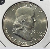 1963D Franklin Half Dollar  BU
