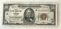 1929 Series $50 National Currency on Chicago