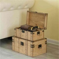 $126  Wooden Style Trunk w/ Handles (Set of 2)