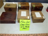 6pc Vintage Wood Cigar Boxes