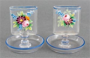 Victorian Painted Glass Match Holder, 2