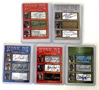 5 Ernie Banks Iconic Ink baseball cards