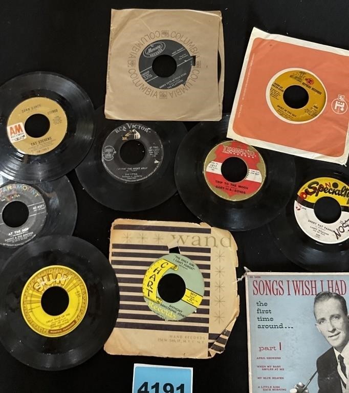 Asstd 45 Records, The Platters, Bing Crosby, Etc.
