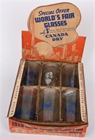 1939 NEW YORK WORLDS FAIR CANADA DRY GLASSES