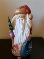 Hand Carved Wooden Russian Santa Sculpture